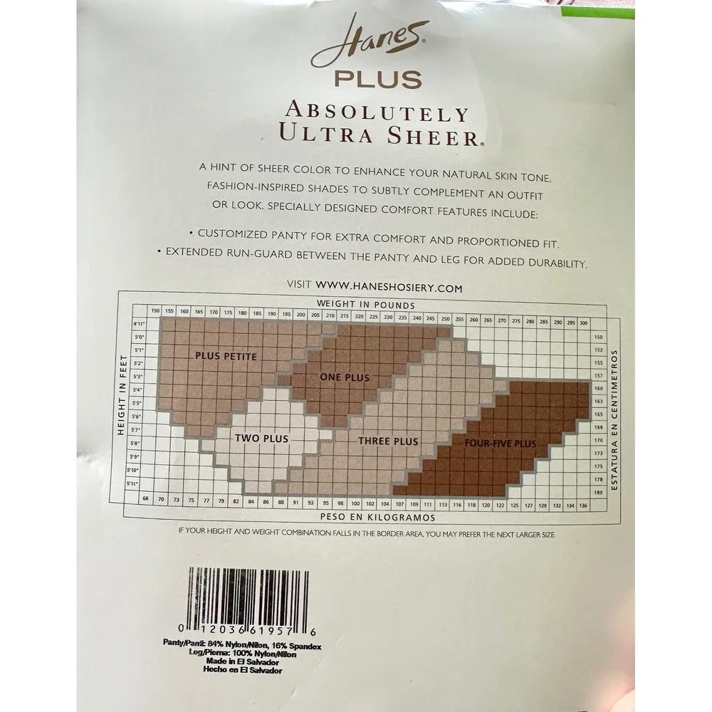 Hanes Plus Absolutely Ultra Sheer Pantyhose & Curves Sheer Socks Bundle 3X 4X